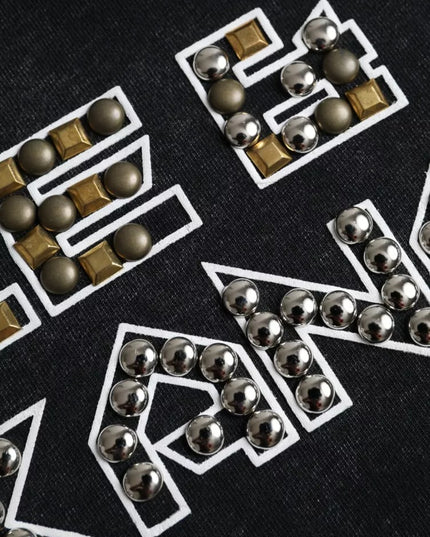 Dolce & Gabbana Black Logo Print Cotton Crewneck Men T-shirt