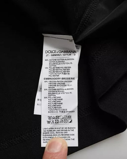 Dolce & Gabbana Black Cotton Pocket Short Sleeves Men T-shirt