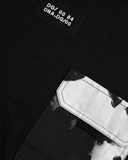 Dolce & Gabbana Black Cotton Pocket Short Sleeves Men T-shirt