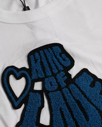 Dolce & Gabbana White King Of Love Round Neck Short Sleeves T-shirt