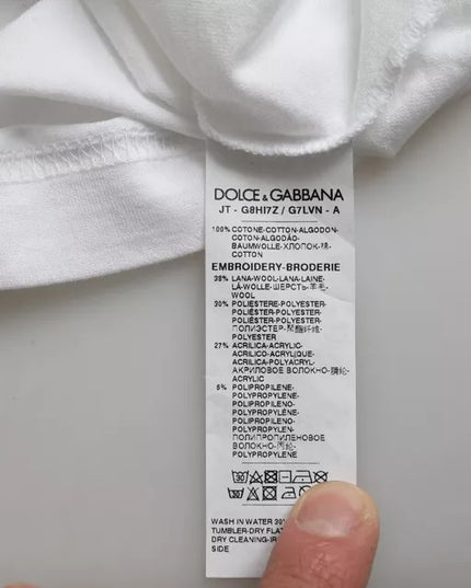 Dolce & Gabbana White King Of Love Round Neck Short Sleeves T-shirt