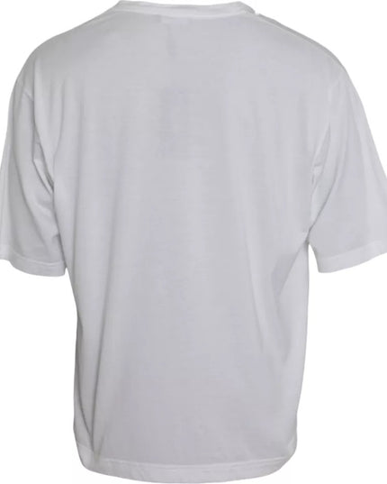 Dolce & Gabbana White Cotton Round Neck Short Sleeve T-shirt