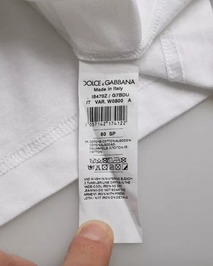 Dolce & Gabbana White Cotton Round Neck Short Sleeve T-shirt
