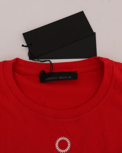Frankie Morello Red Cotton RIDERS Crewneck T-Shirt