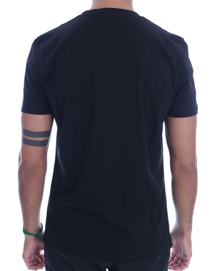 Frankie Morello Black Cotton RIDERS Crewneck T-Shirt