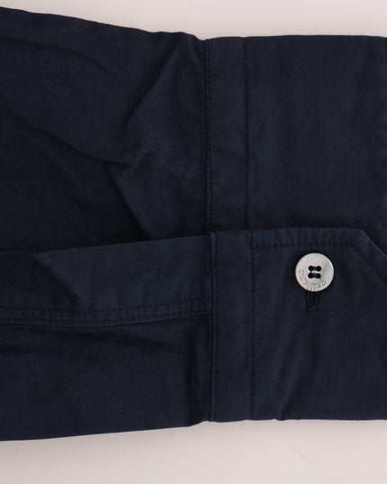 John Galliano Blue Casual Cotton Long Sleeve Shirt