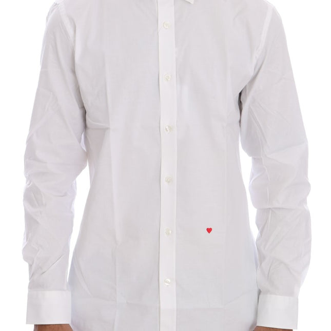 Moschino White Cotton Stretch Slim Fit Dress Shirt