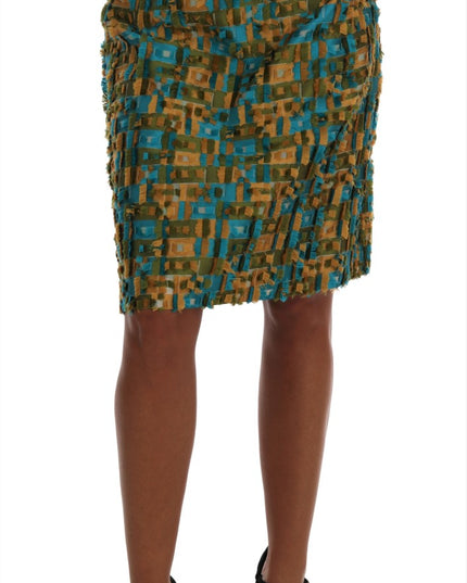 Dolce & Gabbana Multicolor Jacquard Straight Pencil Skirt