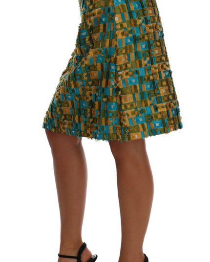 Dolce & Gabbana Multicolor Jacquard Straight Pencil Skirt