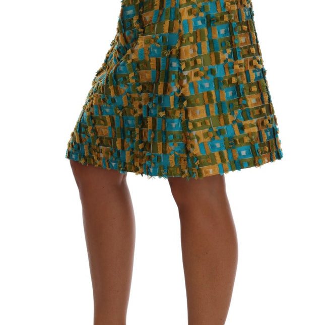 Dolce & Gabbana Multicolor Jacquard Straight Pencil Skirt