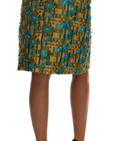 Dolce & Gabbana Multicolor Jacquard Straight Pencil Skirt