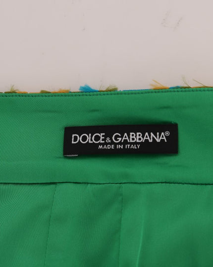 Dolce & Gabbana Multicolor Jacquard Straight Pencil Skirt