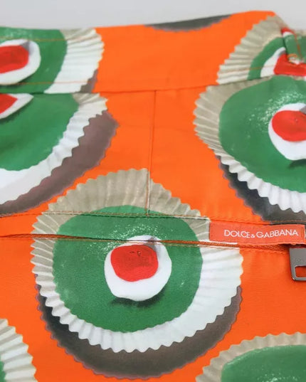 Dolce & Gabbana Orange Cupcake Beachwear Shorts Swimwear