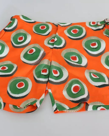 Dolce & Gabbana Orange Cupcake Beachwear Shorts Swimwear