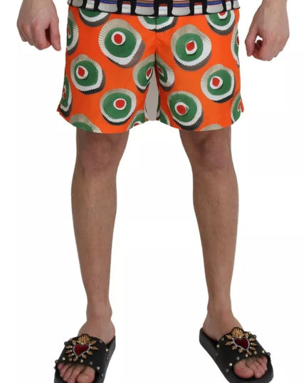 Dolce & Gabbana Orange Cupcake Beachwear Shorts Swimwear