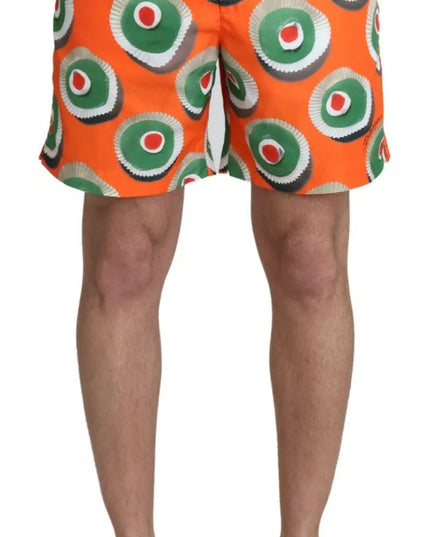Dolce & Gabbana Orange Cupcake Beachwear Shorts Swimwear