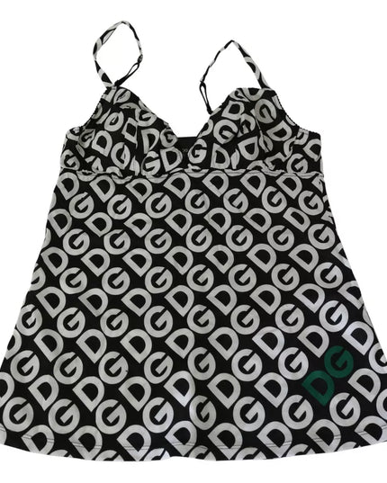 Dolce & Gabbana Black DG Mania Print Sleeveless Swimwear