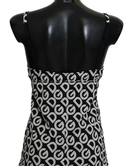 Dolce & Gabbana Black DG Mania Print Sleeveless Swimwear