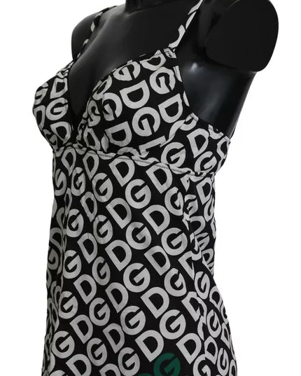 Dolce & Gabbana Black DG Mania Print Sleeveless Swimwear
