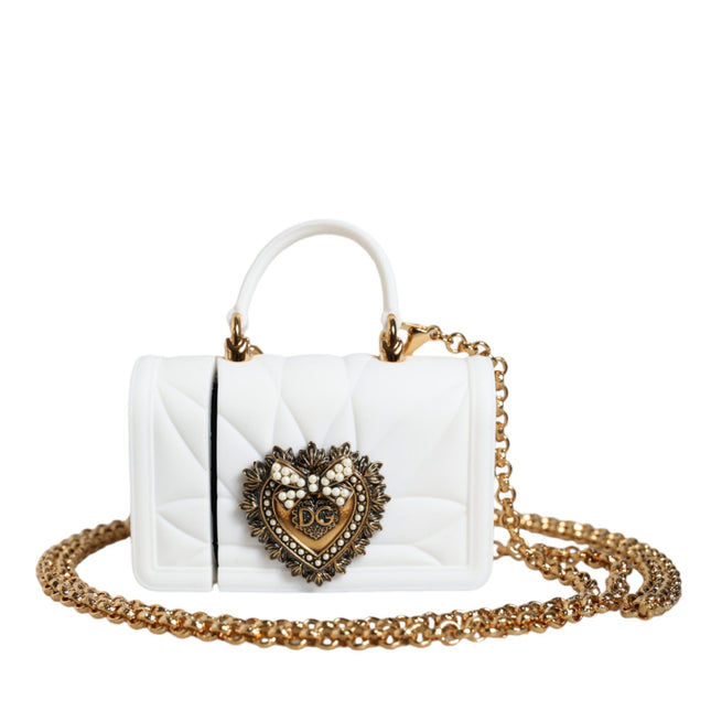 Dolce & Gabbana White Silicone Devotion Heart Cover Hand Bag Airpod Case