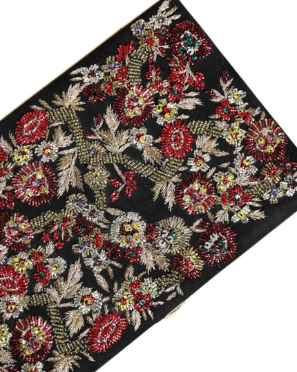 Dolce & Gabbana Multicolor Floral Gold Frame Clutch Evening Purse Bag