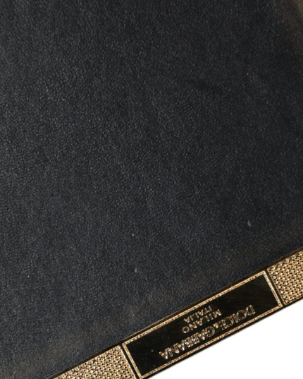 Dolce & Gabbana Gold Crystal Bifold Clutch Evening Party Women Purse Bag