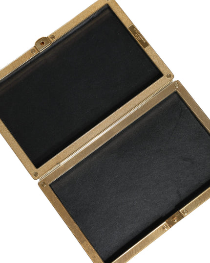 Dolce & Gabbana Gold Crystal Bifold Clutch Evening Party Women Purse Bag