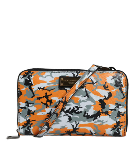 Dolce & Gabbana Multicolor Camouflage Leather Purse Cross Body Bag