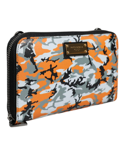 Dolce & Gabbana Multicolor Camouflage Leather Purse Cross Body Bag