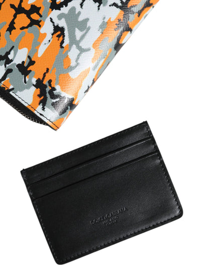 Dolce & Gabbana Multicolor Camouflage Leather Purse Cross Body Bag