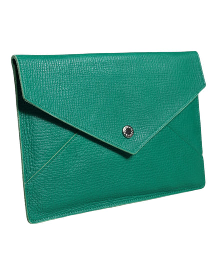 Dolce & Gabbana Green Leather Handbag Clutch Mini Purse Pouch Tablet Case