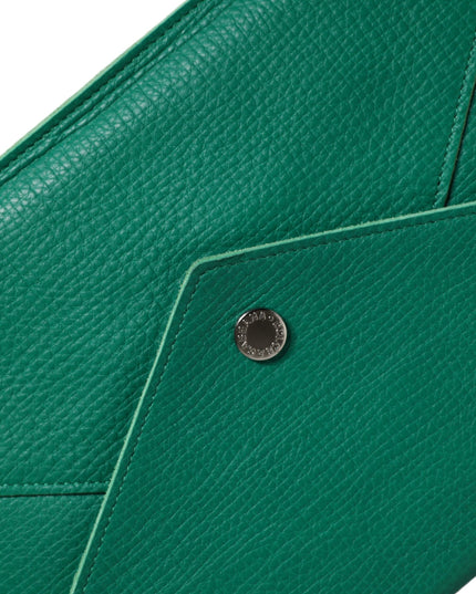 Dolce & Gabbana Green Leather Handbag Clutch Mini Purse Pouch Tablet Case