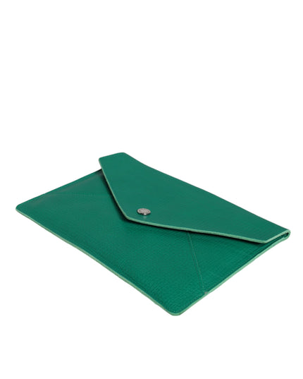 Dolce & Gabbana Green Leather Handbag Clutch Mini Purse Pouch Tablet Case