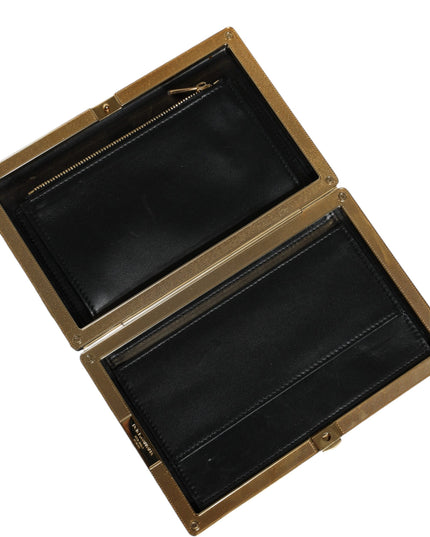 Dolce & Gabbana Black White Gold Frame Clutch Evening Party Purse Bag