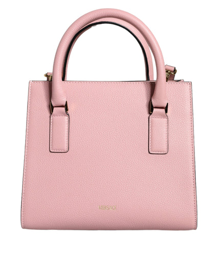 Versace Pink Small Top Handle Grainy Calf Leather Crossbody Bag