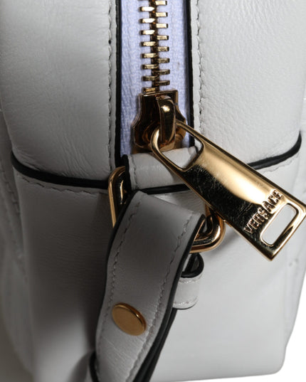 Versace White Quilted Nappa Leather Crossbody Shoulder Bag