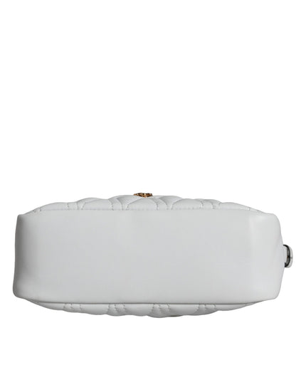 Versace White Quilted Nappa Leather Crossbody Shoulder Bag