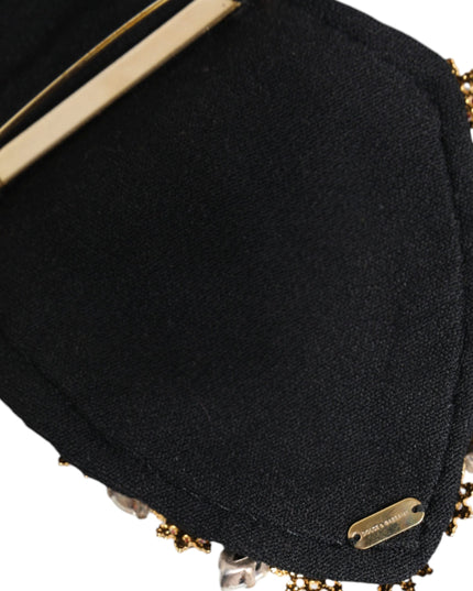 Dolce & Gabbana Gold Tone Brass Sacred Heart Crystal Embellished Brooch