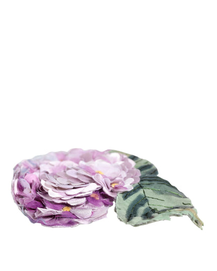 Dolce & Gabbana Multicolor Hydrangea Gold Brass Pin Brooch