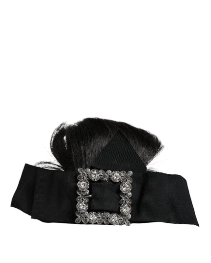 Dolce & Gabbana Black Hair Parrucchiera Crystal Headband Diadem