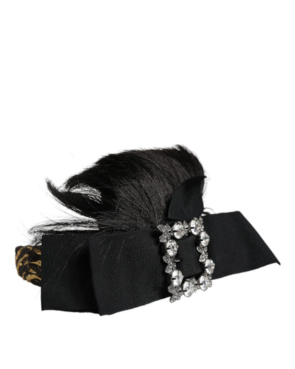 Dolce & Gabbana Black Hair Parrucchiera Crystal Headband Diadem