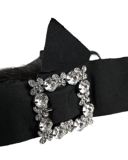 Dolce & Gabbana Black Hair Parrucchiera Crystal Headband Diadem
