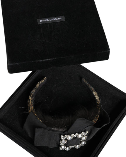 Dolce & Gabbana Black Hair Parrucchiera Crystal Headband Diadem
