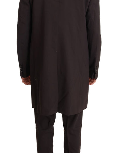 Dolce & Gabbana Bordeaux Wool Stretch Long 3 Piece Suit