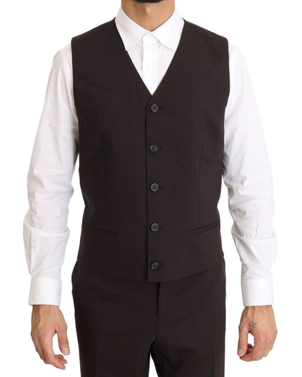 Dolce & Gabbana Bordeaux Wool Stretch Long 3 Piece Suit