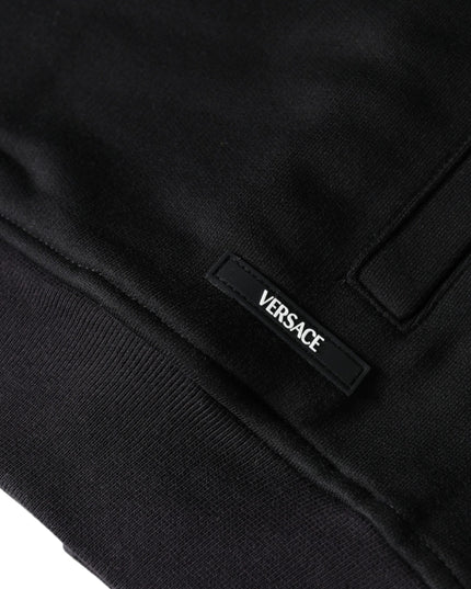 Versace Black Medusa Print Cotton Full Zip HoodieSweatshirt Sweater
