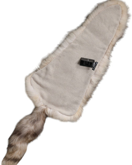 Dolce & Gabbana Brown Frost Fox Fur Neck Warmer Winter Scarf