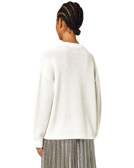 Alpha Studio White Recycled Wool Women Sweater