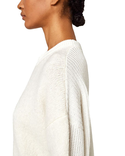 Alpha Studio White Recycled Wool Women Sweater