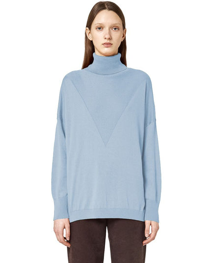 Alpha Studio Light Blue Silk Women Sweater